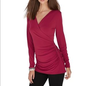 White House Black Market Long Sleeve Ruched Tunic